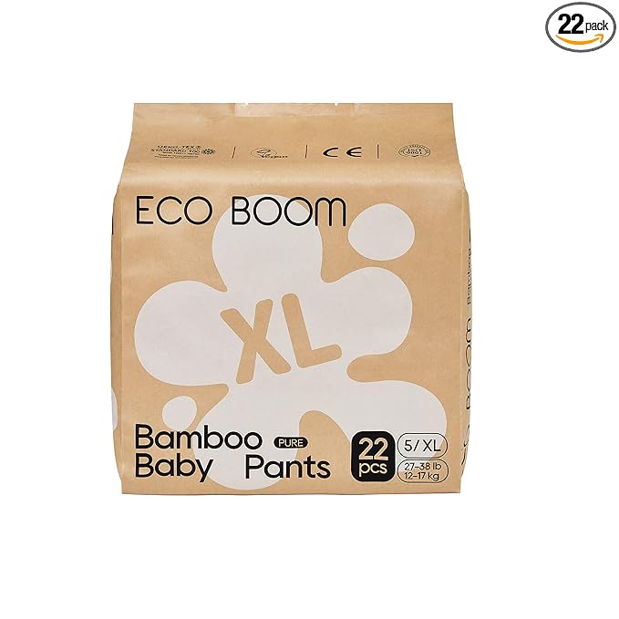 ECO BOOM Training Pants for Toddler Potty, Hypoallergenic for Sensitive Skin, Size 5 (XL) Suitable for 27 to 38lb, 22 Count