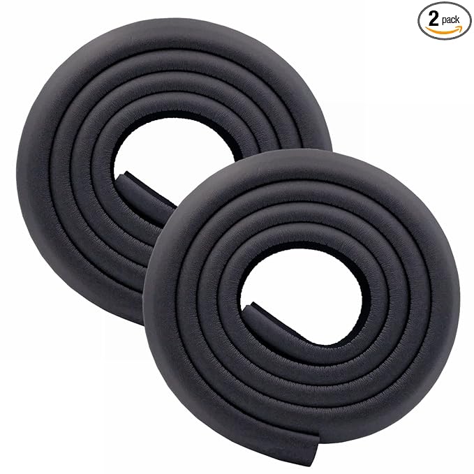 M2cbridge L Shape Extra Thick Furniture Table Edge Protectors Foam (Black (6.5ft x 2))