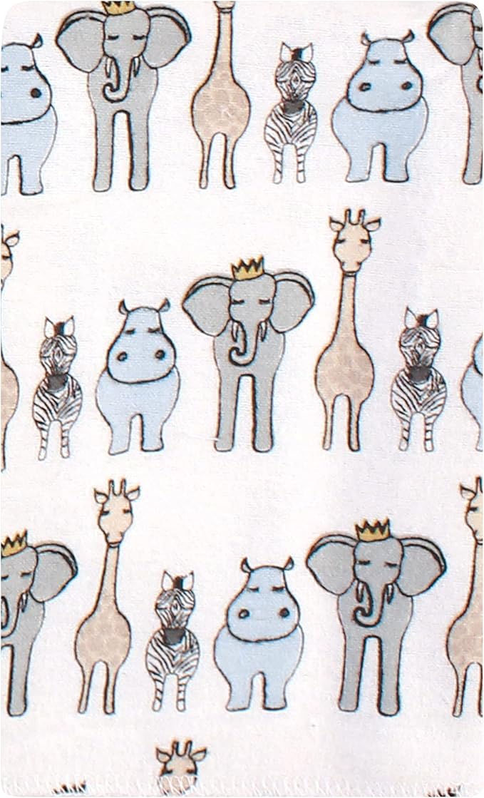 Luvable Friends Hudson Baby Flannel Burp Cloths 10pk, Royal Safari Wildlife