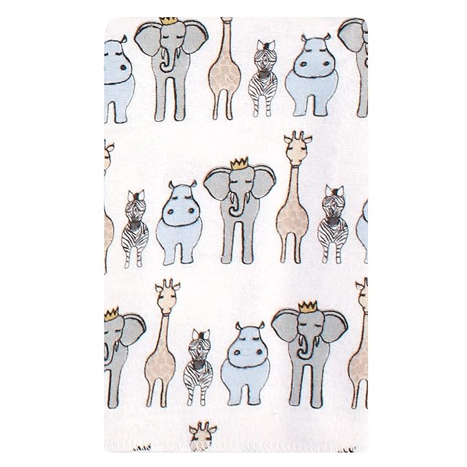Hudson Baby Unisex Baby Cotton Flannel Burp Cloths, Blue Royal Safari, One Size