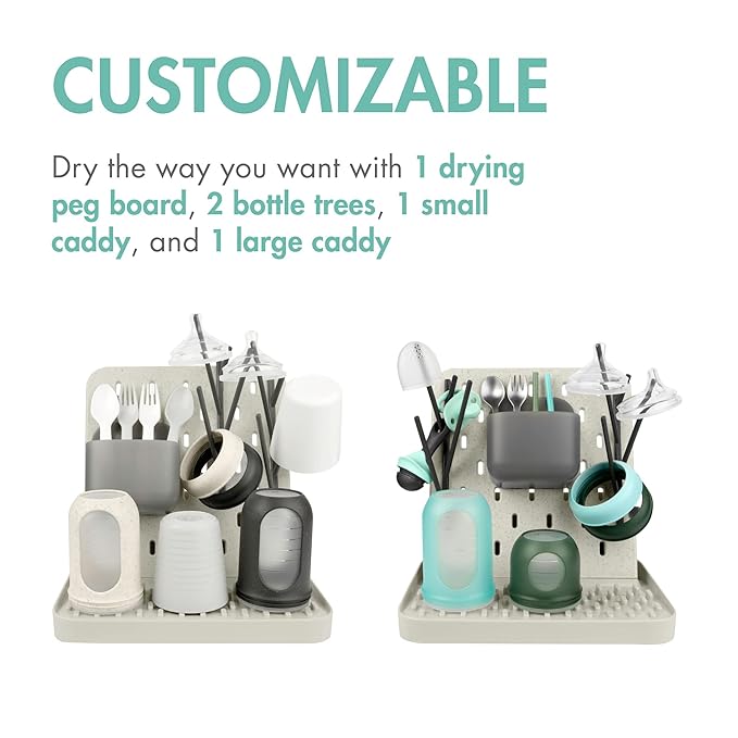 Boon Groove Vertical Baby Bottle Drying Rack - Customizable Drying Rack for Bottles, Toddler Cups, and Baby Accessories - Baby Bottle-Feeding Supplies - Holds 6 Baby Bottles