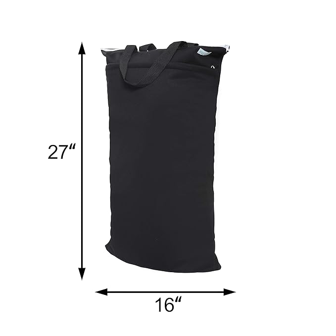 wegreeco Large Reusable Hanging Wet Dry Cloth Diaper Bag (Black)