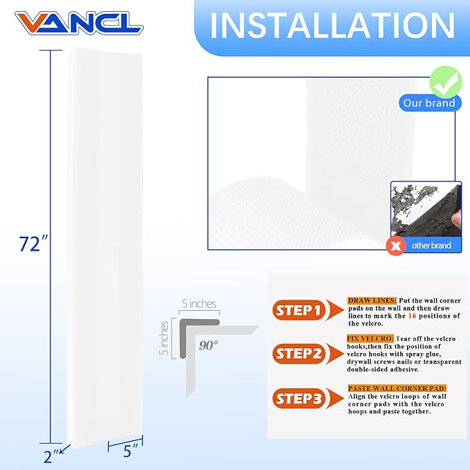 Wall Corner Pads White Two Sides Wall Corner Padding Heavy Duty Wall Safety Padding Waterproof Durable 2 Sides Wall Corner Guards for Protector