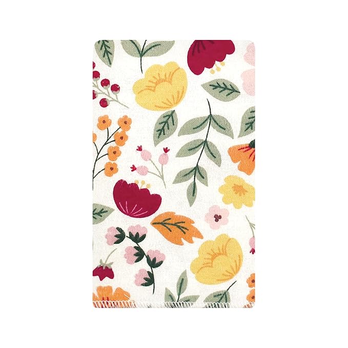 Hudson Baby Unisex Baby Cotton Flannel Burp Cloths, Fall Botanical, One Size