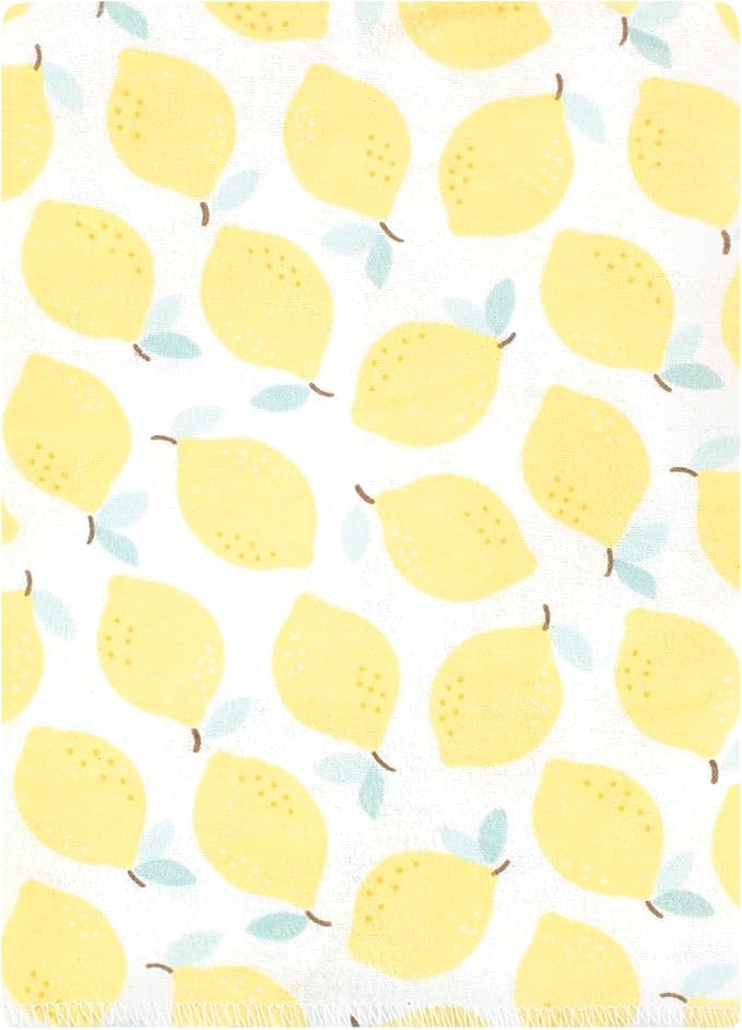 Hudson Baby Unisex Baby Cotton Flannel Burp Cloths Bundle, Lemon Daisy, One Size