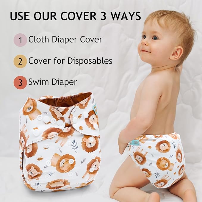 ALVABABY Baby Cloth Diaper Cover, Swim Diaper,Nappy Shell Baby Girls and Boys