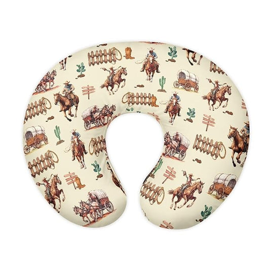 Horse Baby Nursing Pillow Cover Stretchy Breathable Breastfeeding Pillow Cover Neutral Pillow Cover for Infant Snug Fit Standard Nursing Pillows