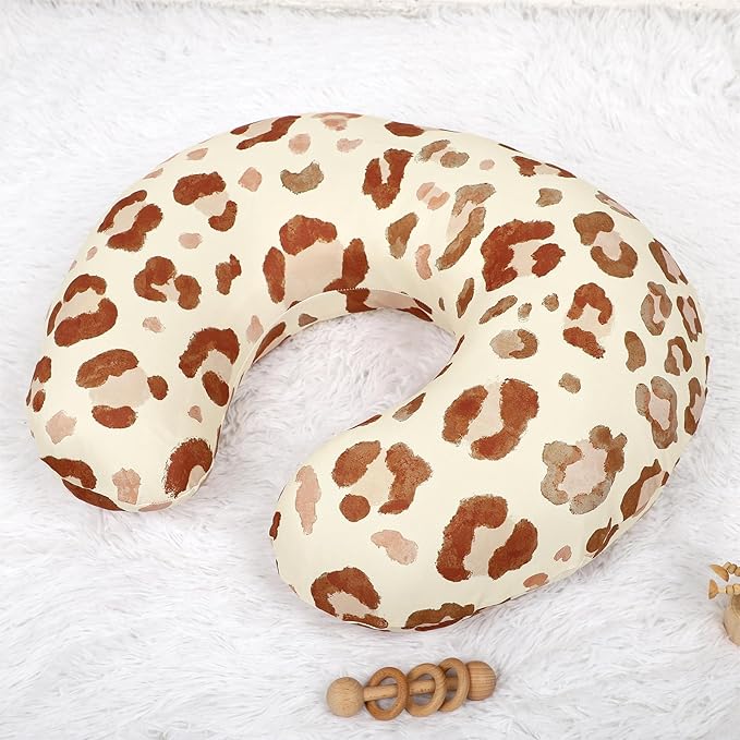 GFU Nursing Cover for Boys and Girls, Breastfeeding Case for Newborn, Soft Baby Breastfeeding Slipcover Colourful Brown Leopard Print, Stretchy Feeding Cover (Cover Only)