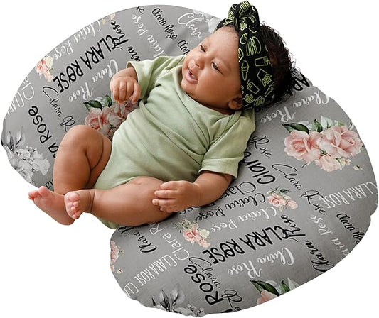 Dyoart Baby Nursing Pillow Cover,Custom Name Soft Nursing Covers,Breastfeeding Pillow Slipcover for Bottle Feeding,Custom Gifts for Toddler Infant,Flowers(one Size)