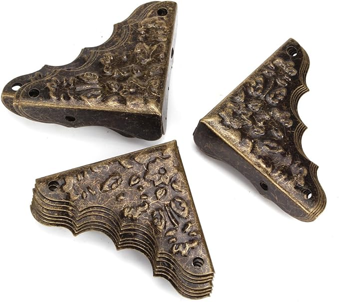 Vintage Antique Decorative Corner Guards Desk Cover Bronze Pack of 20
