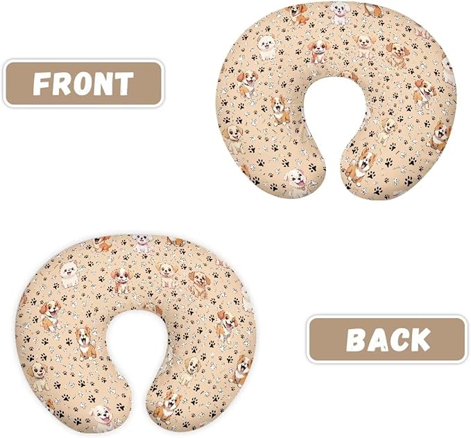 Poppy Dog Nursing Pillow Covers for Breastfeeding Pillow U-Shaped Pillow Cover Hidden Zipper Design Soft and Skin-Friendly