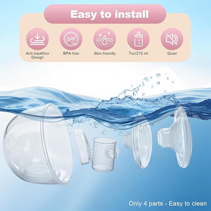 Electric Hands-Free Breast Pumps, Wearable Breast Pump with 4 Modes, 12 Levels, LCD Display, Memory Function Rechargeable with Massage and Pumping Mode 24mm Flange (2 Pack)