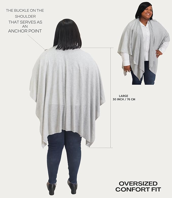Set Premium Breast Feeding Covers for Women of All Body Types: Ultra Soft Stylish and Breathable Nursing Cover up for Breastfeeding + 4 Reusable Breast Pads for Nursing Comfort (Moonstone Gray)