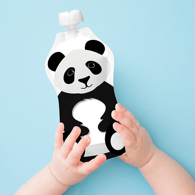 Squooshi Reusable Baby Food Pouches for Toddlers | BPA Free Plastic, Food Safe, Freezer Safe | Refillable for Applesauce Yogurt & Puree Squeeze Pouch