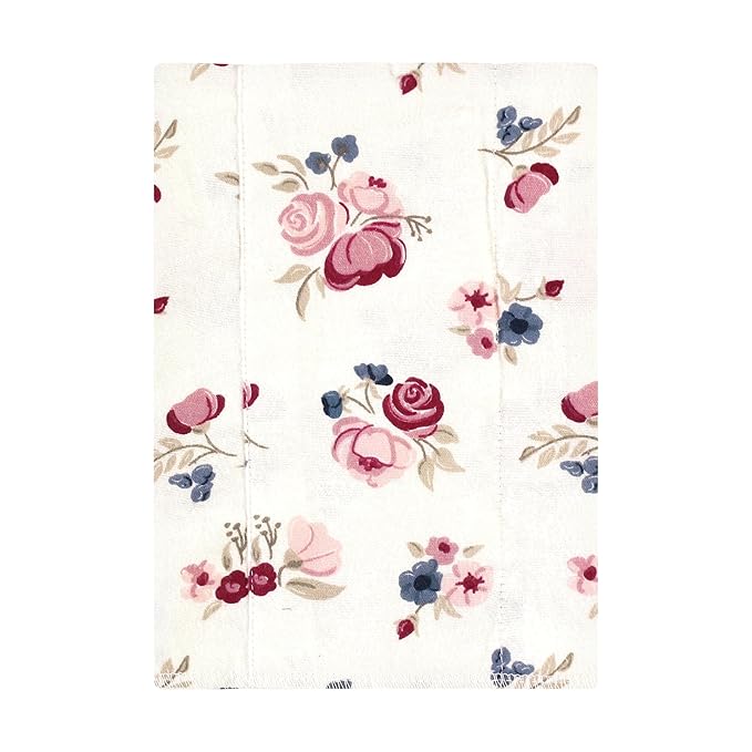 Hudson Baby Unisex Baby Cotton Flannel Burp Cloths, Dusty Rose Floral 7-Pack, One Size