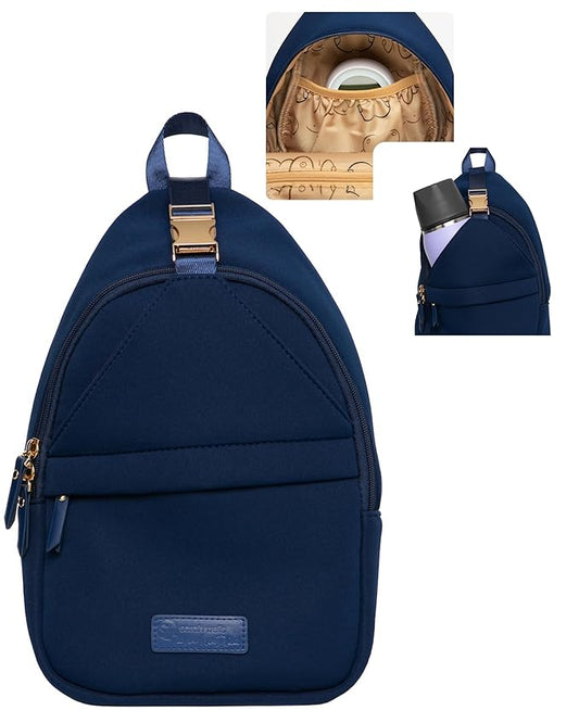 Sarah Wells Allie Sling Pump Bag – Fits All Wearable Cup Pumps & Portable Pumps – Machine Washable Neoprene Crossbody with Insulated Pocket, Water Bottle Holder & Hands-Free Design (Royal Blue)