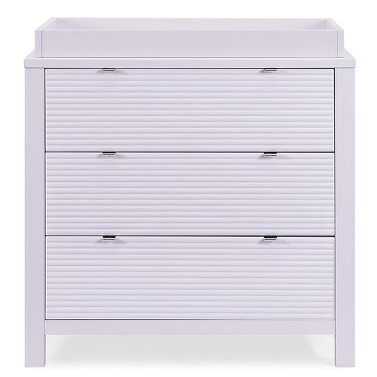 Delta Children Cassie 3 Drawer Dresser with Changing Top and Interlocking Drawers, Lilac