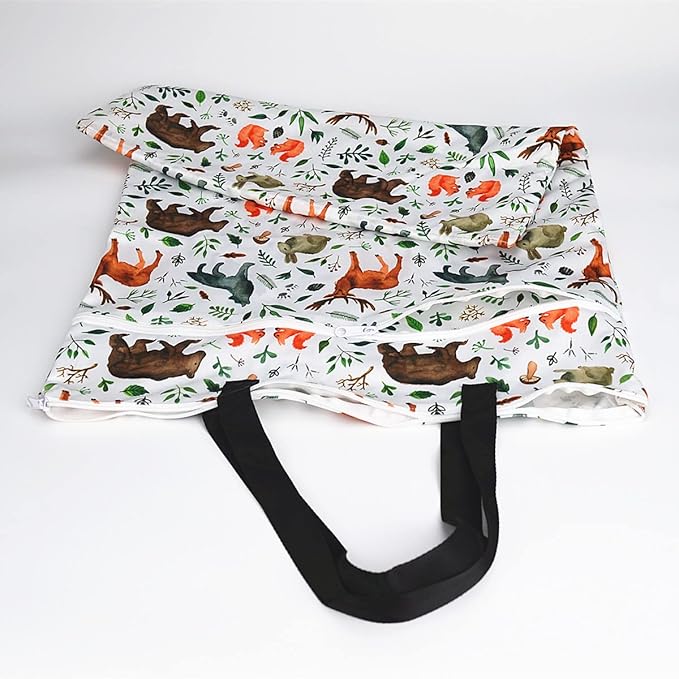 Large Hanging Wet/Dry Cloth Diaper Pail Bag for Reusable Diapers or Laundry