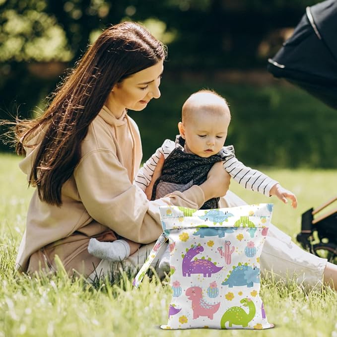 Wet Dry Bags for Diaper Waterproof Swimsuit Washable Reusable Bag for Diapers Dirty Yoga Gym Beach Clothes Plant Gifts for Friend Men Women 12.5x10.2 Inches