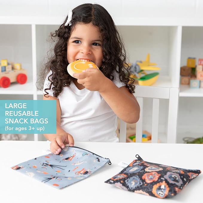 Bumkins Disney Sleeved Bib and 2-pack Snack Bags, Nightmare Before Christmas