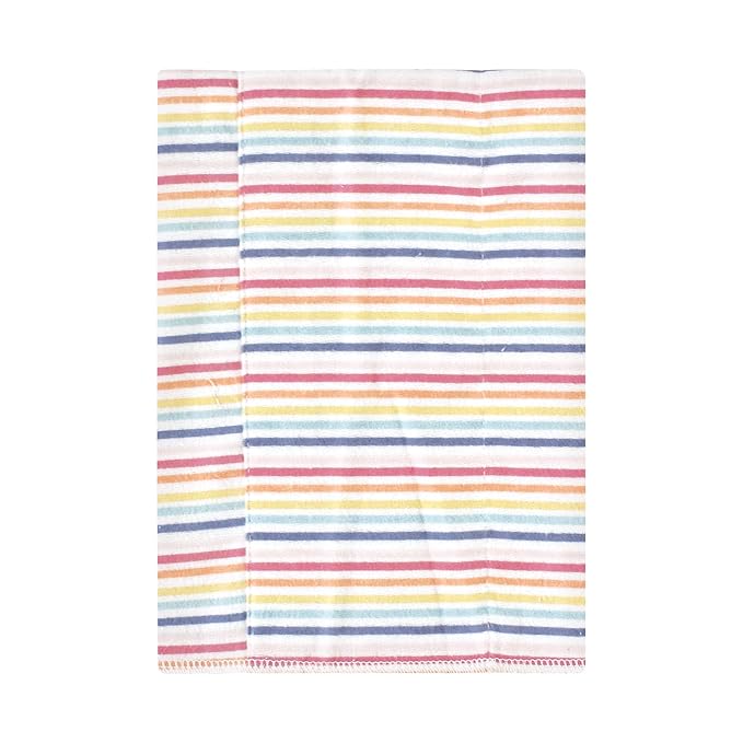 Hudson Baby Unisex Baby Cotton Flannel Burp Cloths, Creative Rainbow 4-Pack, One Size
