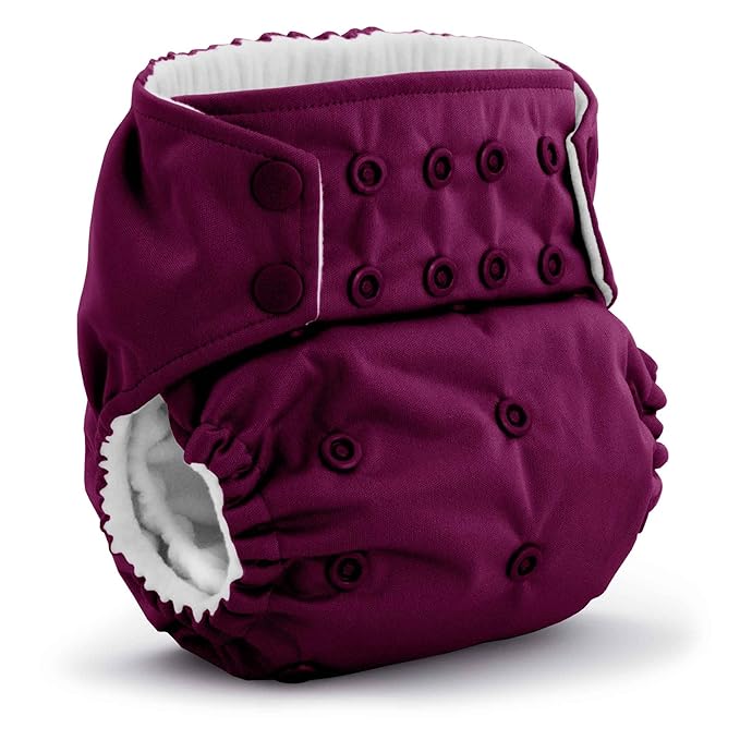 Kanga Care Rumparooz G3 Stay Dry Cloth Diaper Reusable One Size Pocket Diaper Patented Inner Double Gusset 2 pcs Microfiber Insert Soaker (6-55+ lbs) - Boysenberry