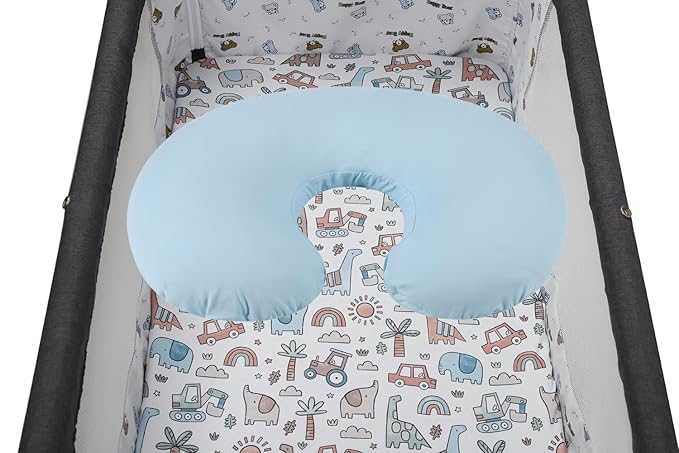 Nursing Pillow Cover Set 3 Pack Nursing Pillow Slipcovers for Moms Breastfeeding Moms, Ultra-Soft Stretchy Fit Standard Nursing Pillows Light Blue/Light Green/Dinosaur