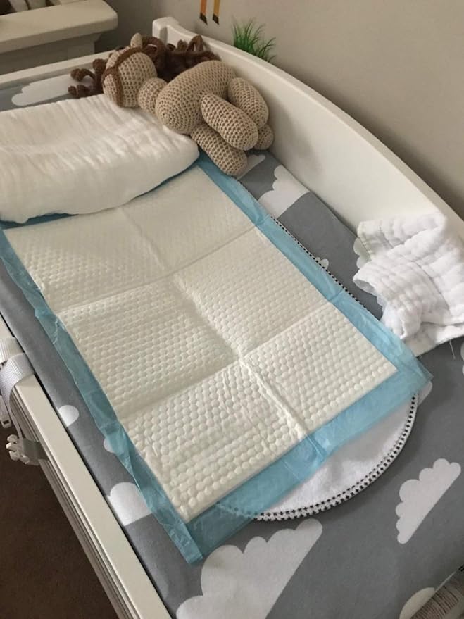 Organic Cotton Baby Disposable Changing Pad, 100 Count Ultra Absorbent & Waterproof Super Soft, Quilted Underpads for Baby Diaper Table & Travel 13X18 inch- Extra Thick