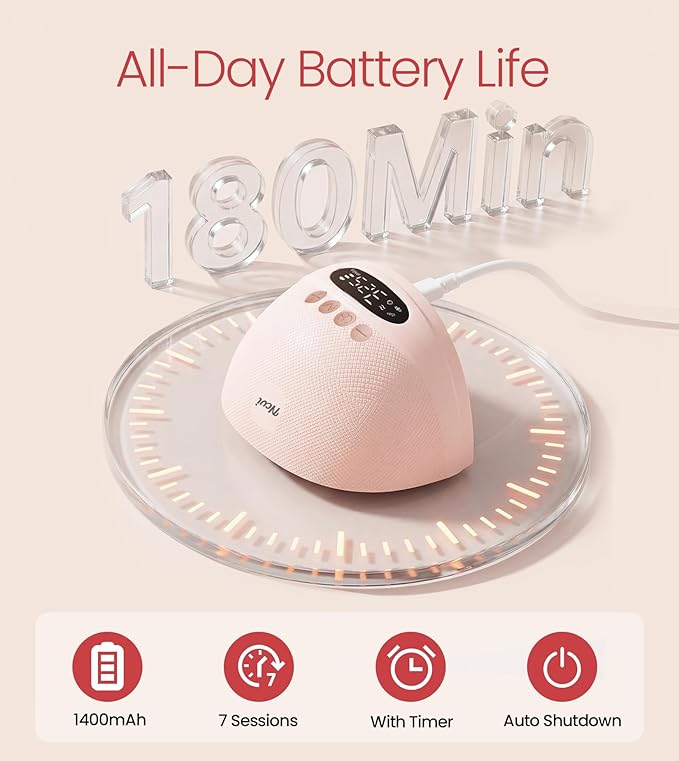 NCVI Breast Pump Hands Free, Double Wearable Electric Breast Pump with Strong Suction, 150min Battery Life with 4 Modes & 9 Levels, 19/21/24mm Flange Anti-Leakage Portable Breastfeeding Pump for Moms