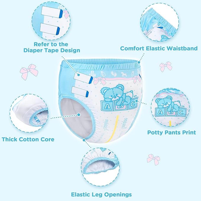 Littleforbig Soft Silky Underwear Comfortable Washable Reusable Adult Training Pants - Potty Pants