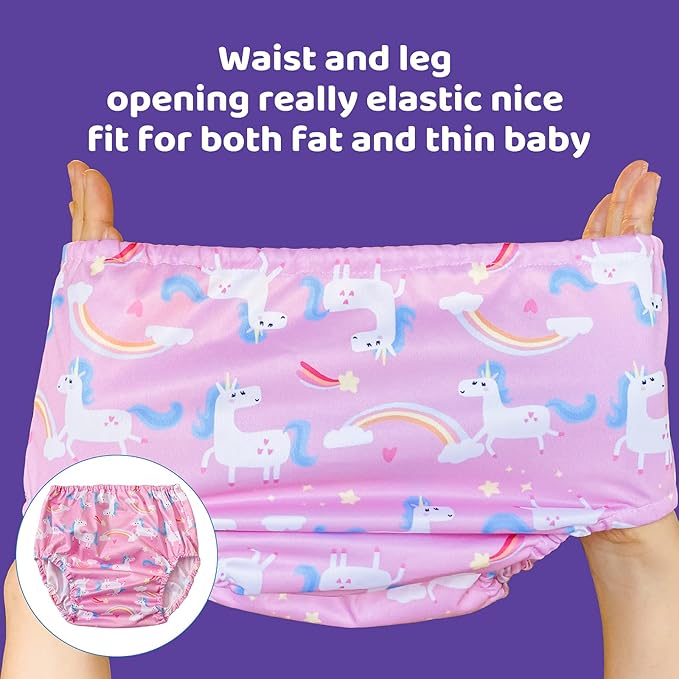 BISENKID Waterproof Swim Diaper Cover with Good Elastic Rubber for Toddlers - Girl 2t