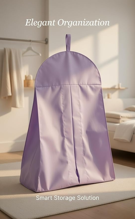 Light Purple Hanging Baby Diaper Caddy Organizer for Changing Station; Baby Nursery Décor for Girls; Diaper Stacker with Hook for Easy Reach - Safe Diaper Changes; Portable, Washable and Foldable