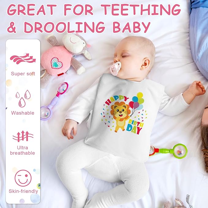 Hercicy Full Coverage Pullover Toddler Baby Bibs Terry Cloth Bibs with Snap Button for 0-4 Years Unisex Feeding Drooling