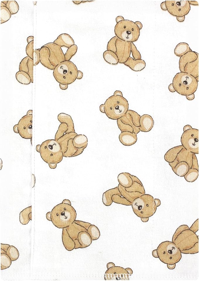 Luvable Friends Hudson Baby Flannel Burp Cloths 7pk, Cuddle Bears