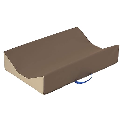 FDP SoftScape Ultra-Soft Daycare Baby and Infant Contoured Changing Pad, Non-Slip Bottom, Built-In Handle Easy to Transport Travel - Chocolate/Sand