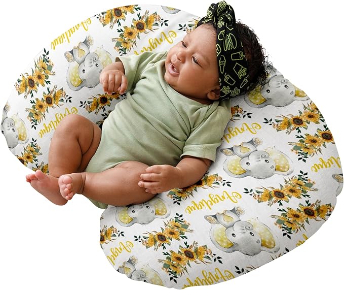 Dyoart Baby Nursing Pillow Cover,Personalized Name Soft Nursing Covers,Breastfeeding Pillow Slipcover for Bottle Feeding,Custom Gifts for Infant(23"x19"x5.5")(one Size)