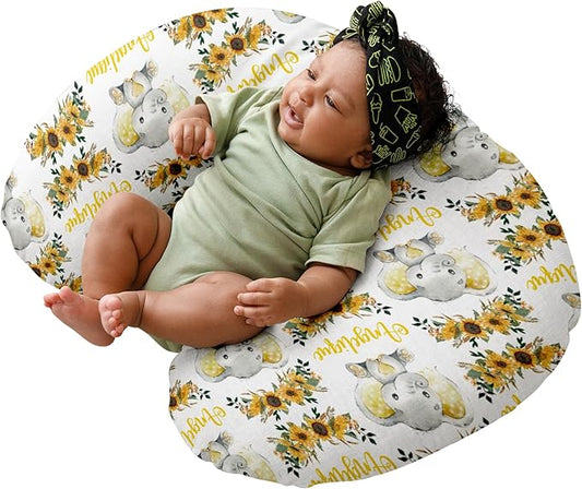 Dyoart Baby Nursing Pillow Cover,Personalized Name Soft Nursing Covers,Breastfeeding Pillow Slipcover for Bottle Feeding,Custom Gifts for Infant(23"x19"x5.5")(one Size)