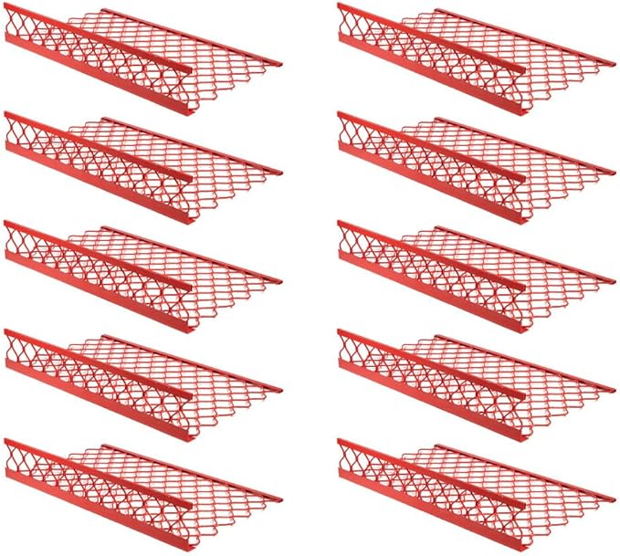 Mytee Products 10 Pack 48"x30" (Drop) Red-Coated Aluminum Mesh Brick Guard Corner Protector - L Shape Mesh Edge Guard Corrosion Resistant