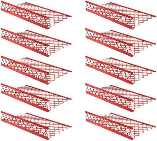 Mytee Products 10 Pack 48"x30" (Drop) Red-Coated Aluminum Mesh Brick Guard Corner Protector - L Shape Mesh Edge Guard Corrosion Resistant