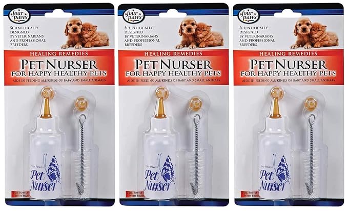 Four Paws (3 Pack) 2oz Nursing Bottle Kit with Brushes