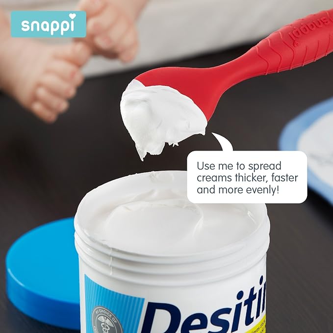 Ergo Brush Diaper Cream Applicator for a Baby Bum | Medical-Grade Silicone Diaper Rash Cream Bottom Brush Keeps Hands/Fingernails Clean (Cardinal Red)