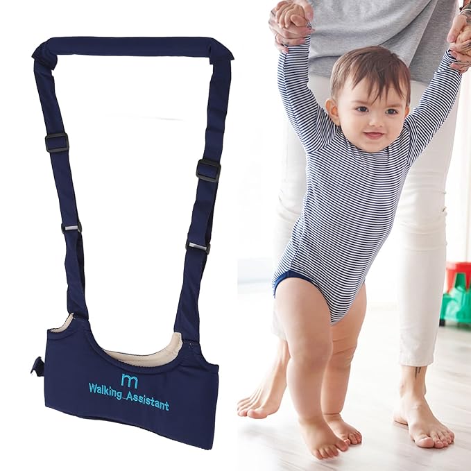 Baby Walker Baby Walking Harness Adjustable Handheld Kids Walker Helper Walking Learning Helper for Toddler 8-20 Months(Navy Blue)