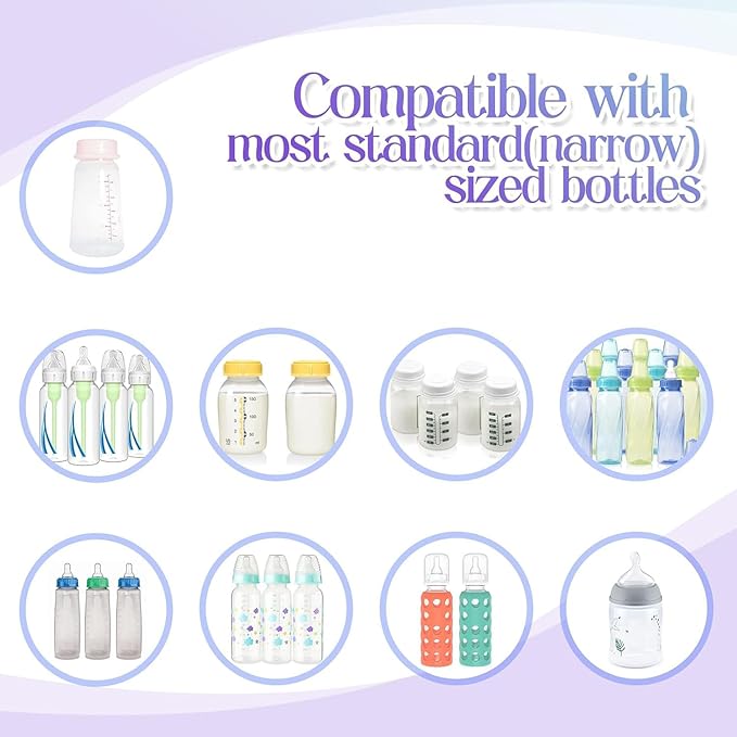 10pcs Narrow Baby Bottle Caps Compatible with Dr Brown's, Medela, Ameda Bottles Travel and Storage Baby Bottle Lids for Natural Flow and Options Natural Flow Cap Replace for Narrow-Neck Bottle (White)