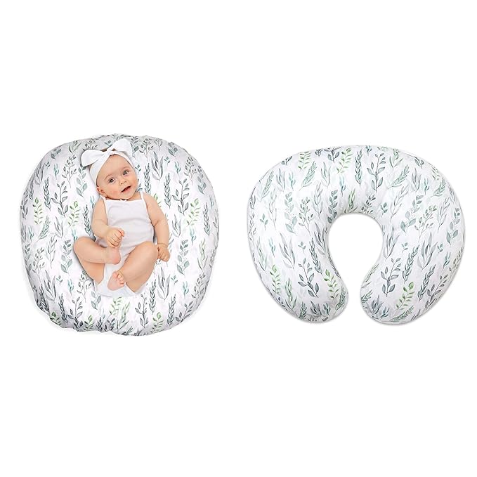 Transform Your Baby's Lounger and Nursing Pillow with Our Stylish Green Leaf Covers, Soft, Durable, and Easy to Clean