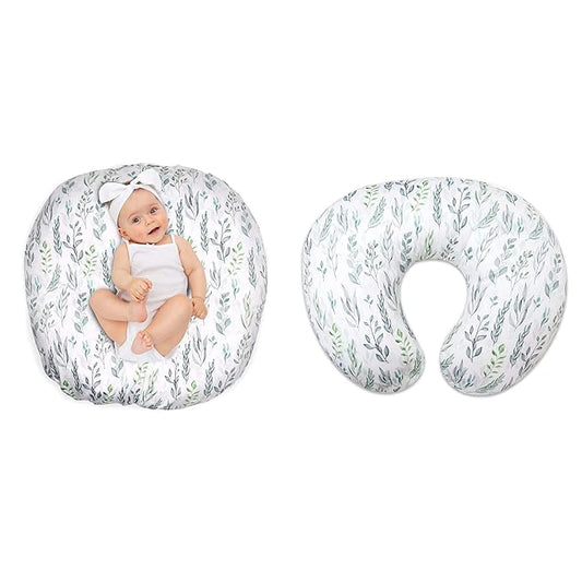 Transform Your Baby's Lounger and Nursing Pillow with Our Stylish Green Leaf Covers, Soft, Durable, and Easy to Clean