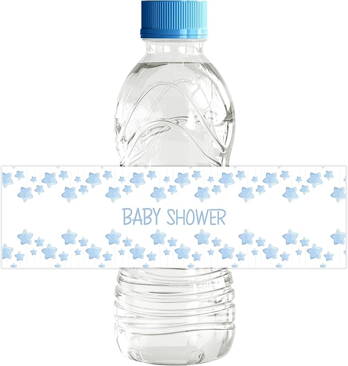 Pack of 32 Pcs, Baby Elephant Theme, Waterproof Self Adhesive Water Bottle Labels For Baby Shower, Boy/Girl, Baby Shower Party Collection