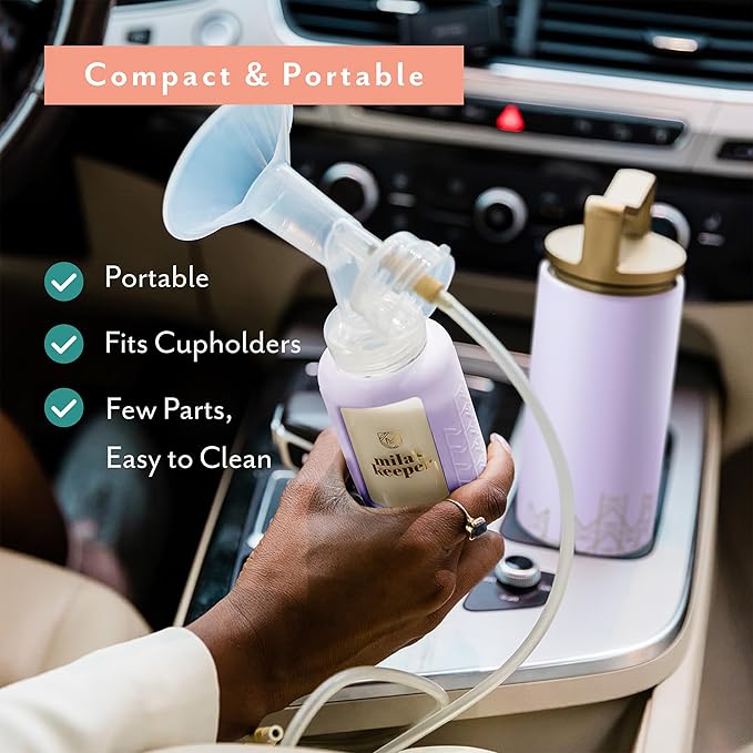 Mila's Keeper Portable Insulated Breast Milk Cooler Set | 20 Hr Storage | Cooler, Breast Milk Storage Bottle & Ice Pack for Travel | Fits Leading Pumps | Standard Neck Lavender Fields