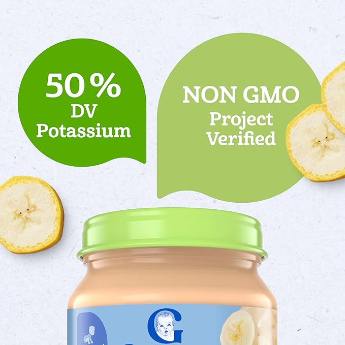 Gerber Stage 1, Organic Banana Jar, Baby Food, Fruit Puree, Non-GMO (Pack of 2)