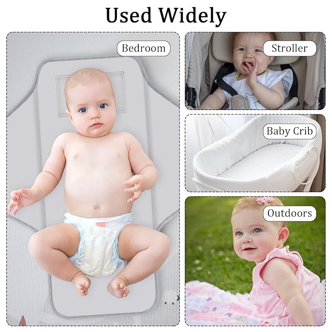 Portable Diaper Changing Pad for Baby & Toddler Waterproof Foldable Baby Changing Mat Built-in Pillow, Travel Infant Changing Pads for Moms Baby Changer Machine Washable