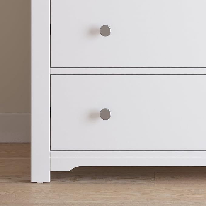 Child Craft Harmony 3-Drawer Dresser with Changing Table Topper, 38" W Nursery Dresser and Changing Station, Smooth Glides, Baby-Safe Finish, Matte White